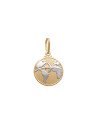 Pingente Mapa Mundi Reticulado c/ Aviao (Rodio) - 00 - 15mm x 25mm - 1.23gr