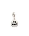 Pingente AG Berloque Redondo "Te Amo" - G5 - 11mm x 20mm - 1.37gr