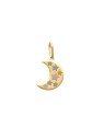 Pingente Lua c/ Estrelas Coloridas  - 00 - 7mm x 24mm - 0.76gr