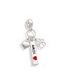 Pingente AG Berloque Pata Coracao Placa Amor (Preto Vermelho) - G5 - 20mm x 33mm - 1.94gr