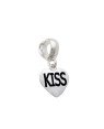 Pingente AG Berloque Coracao "Kiss" p/ Resina - G5 - 10mm x 19mm - 1.51gr