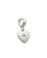 Pingente AG Berloque Coracao Estampado Estrela  - G5 - 10mm x 19mm - 1.51gr