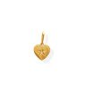 Pingente Coracao Estampado Estrela - 00 - 10mm x 17mm - 0.70gr