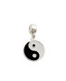 Pingente AG Berloque Yin-Yang p/ Resina (Preto Branco) - G5 - 15mm x 24mm - 2.24gr