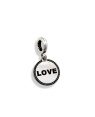 Pingente AG (Envelhecido) Berloque Redondo c/ Love - G5 - 11mm x 20mm - 1.51gr