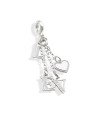 Pingente AG Berloque Cacho "Love" c/ Coracao  - G3 - 6mm x 45mm - 1.95gr