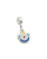 Pingente AG Berloque Cabeca Palhaco  - G5 - 11mm x 24mm - 1.58gr