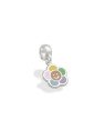 Pingente AG Berloque Flor c/ Carinha Dupla  - G5 - 10mm x 20mm - 1.52gr