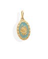 Pingente Oval c/ Rosa Estampada  - 00 - 14mm x 29mm - 2.10gr
