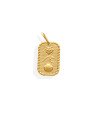 Pingente Placa Reticulada "Sol Onda Concha" Borda Torcida - 00 - 13mm x 26mm - 1.72gr