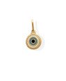 Pingente Olho Grego c/ Borda Bolinhas (Branco/Azul/Preto) - 00 - 11mm x 18mm - 0.71gr