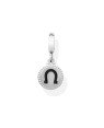 Pingente AG Berloque Ferradura c/ Borda Bolinhas  - G5 - 11mm x 24mm - 1.46gr