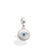 Pingente AG Berloque Olho Grego Navete (Branco/Azul/Preto) - G5 - 11mm x 24mm - 1.51gr