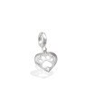 Pingente AG Berloque Coracao c/ Pata Reticulada Vazada  - G5 - 11mm x 20mm - 0.96gr