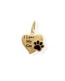 Pingente Coracao "I Love My Cat" c/ Pata p/ Resina  - 00 - 17mm x 22mm - 1.08gr
