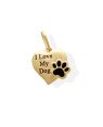 Pingente Coracao "I Love My Dog" c/ Pata p/ Resina  - 00 - 17mm x 22mm - 1.09gr
