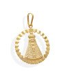 Pingente Borda Coracoes Diamantada c/ N. Sra. Aparecida Vaz - 00 - 25mm x 36mm - 2.22gr
