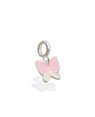 Pingente AG Berloque Borboleta (Rosa Pastel/Branco) - G5 - 10mm x 18mm - 1.14gr
