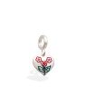 Pingente AG Berloque Coracao 10mm c/ Flores p/ Resina  - G5 - 11mm x 20mm - 1.14gr