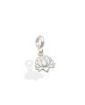 Pingente AG Berloque Flor de Lotus  - G5 - 9mm x 18mm - 0.87gr