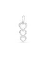 Pingente AG 3 Coracoes Vaz Borda De Corda Em Pe  - G3 - 10mm x 27mm - 0.75gr