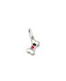 Pingente AG Ossinho "I Coracao e Pata" (Preto e Vermelho) - G6 - 6mm x 17mm - 0.48gr