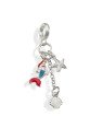 Pingente AG Berloque Cacho c/ Estrela/ Concha/ Sereia 12mm  - G6 - 10mm x 32mm - 1.43gr