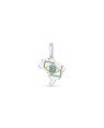Pingente AG Mapa do Brasil 14mm c/ Bandeira  - G5 - 14mm x 22mm - 0.85gr