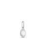 Pingente AG Oval 6mm Diamantado Macico  - G5 - 4mm x 13mm - 0.28gr