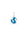 Pingente AG 11mm Mapa Mundi  - G3 - 12mm x 18mm - 1.14gr