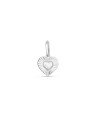 Pingente AG Coracao 10mm Centro Abaulado Borda Diamantada  - G3 - 11mm x 17mm - 0.75gr