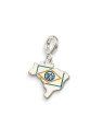 Pingente AG Berloque Mapa Do Brasil 14mm c/ Bandeira  - G6 - 14mm x 24mm - 1.20gr