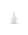Pingente AG Flor 13mm Centro Abaulado Borda Diamantada - G1 - 13mm x 23mm - 1.23gr