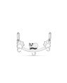Pingente AG Canga c/ 2 Patas Vazadas 1 Gato 3 Argolas  - G5 - 29mm x 16mm - 0.92gr