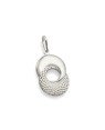 Pingente AG Dois Redondo 20mm Meio Vazado 1 Liso 1 Estampado - G1 - 14mm x 29mm - 1.14gr