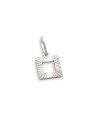 Pingente AG Quadrado Diamantado Vazado 9mm  - G5 - 9mm x 17mm - 0.54gr