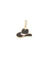 Pingente Chapeu 13mm c/ Resina (Preto e Branco)  - 00 - 20mm x 18mm - 0.60gr