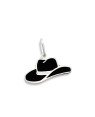 Pingente AG Chapeu 13mm c/ Resina (Preto e Branco)  - G3 - 20mm x 18mm - 1.09gr