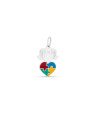 Pingente AG Menina c/ Coracao Estampado Autismo - G3 - 17mm x 30mm - 1.70gr