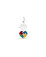 Pingente AG Menino c/ Coracao Estampado Autismo - G3 - 14mm x 32mm - 1.54gr