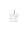 Pingente AG Casal de Crianca c/ Coracao Liso - G1 - 23mm x 28mm - 2.22gr