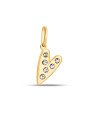 Pingente Coracao Comprido 12mm p/ 6 Pedras Cristal - 00 - 8mm x 12mm - 0.40gr