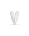 Pingente AG Passante Coracao Comprido 12mm Onda    - G5 - 8mm x 12mm - 0.47gr