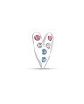 Pingente AG Passante Coracao Comprido 12mm p/ Pedra  - G5 - 8mm x 12mm - 0.47gr
