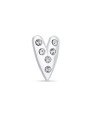 Pingente AG Passante Coracao Comprido 12mm p/ Pedra  - G5 - 8mm x 12mm - 0.47gr