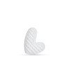 Pingente AG Passante Coracao Irregular 8mm Textura  - G5 - 9mm x 8mm - 0.28gr