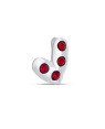 Pingente AG Passante Coracao Irregular 8mm p/ Pedra  - G5 - 9mm x 8mm - 0.29gr