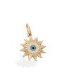 Pingente Sol Olho Grego (Branco/Azul/Preto) Raio Diamantado - 00 - 16mm x 25mm - 0.82gr