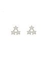 Brincos Tres Estrelas Lisas - G5 - 9mm x 9mm - 0.96gr