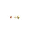 Brinco Coracao com Pedra - 00 - 4mm x 4mm - 0.41gr